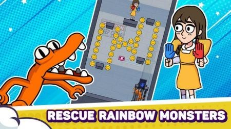 蓝色怪兽彩虹拉伸