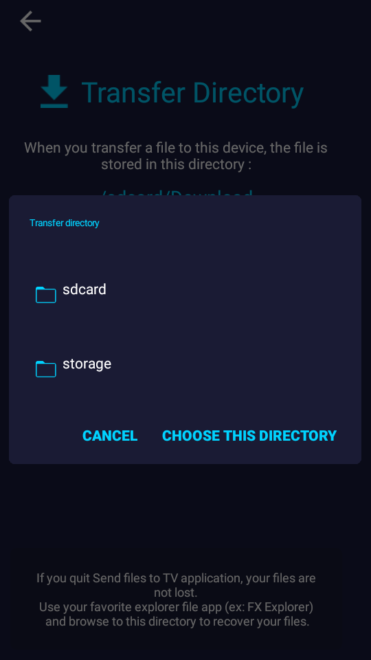 文件发送到电视Send Files To TV