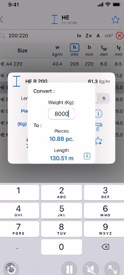 Steelyard金属重量计算器