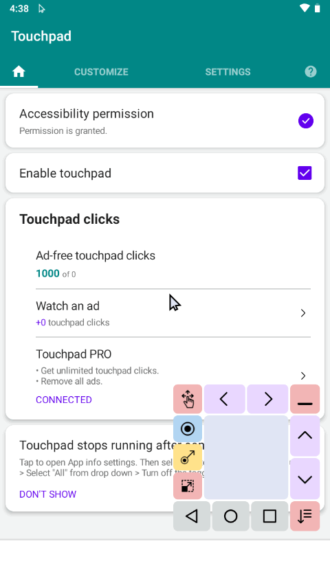 屏幕触摸板Touchpad